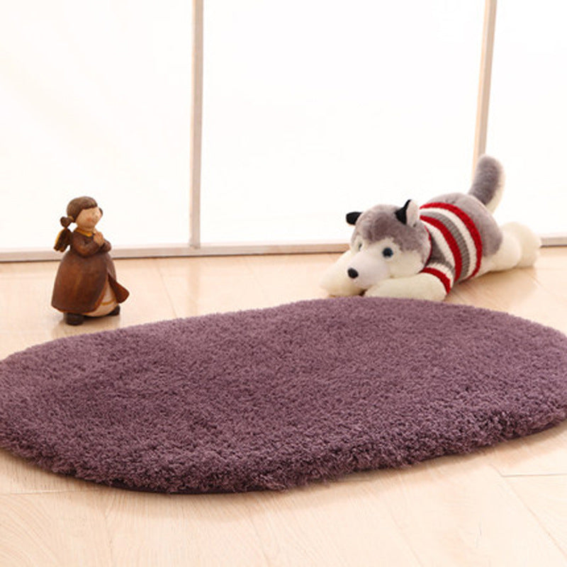 Simple Cute Rug Multi-Colored Solid Color Indoor Rug Anti-Slip Pet Friendly Easy Care Area Carpet for Home Gray-Purple Clearhalo 'Area Rug' 'Casual' 'Rugs' Rug' 2238982