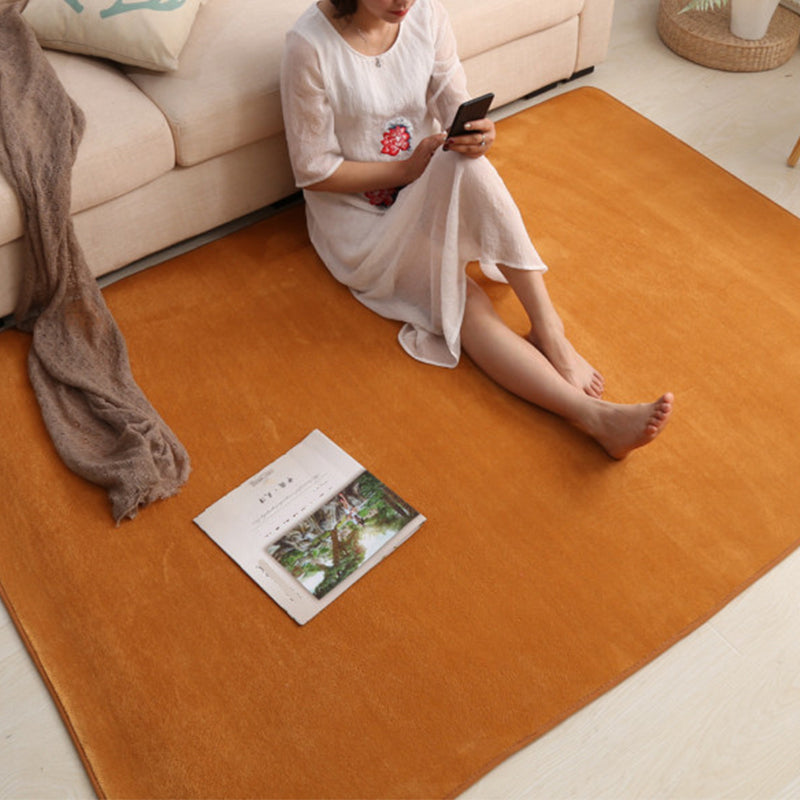 Simple Multi Color Plain Rug Polyster Relaxing Area Carpet Non-Slip Easy Care Washable Indoor Rug for Parlor Khaki Clearhalo 'Area Rug' 'Casual' 'Rugs' Rug' 2239012