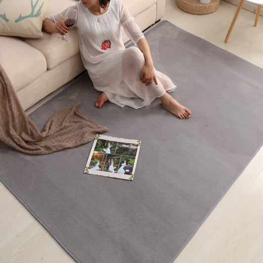 Simple Multi Color Plain Rug Polyster Relaxing Area Carpet Non-Slip Easy Care Washable Indoor Rug for Parlor Grey Clearhalo 'Area Rug' 'Casual' 'Rugs' Rug' 2239017
