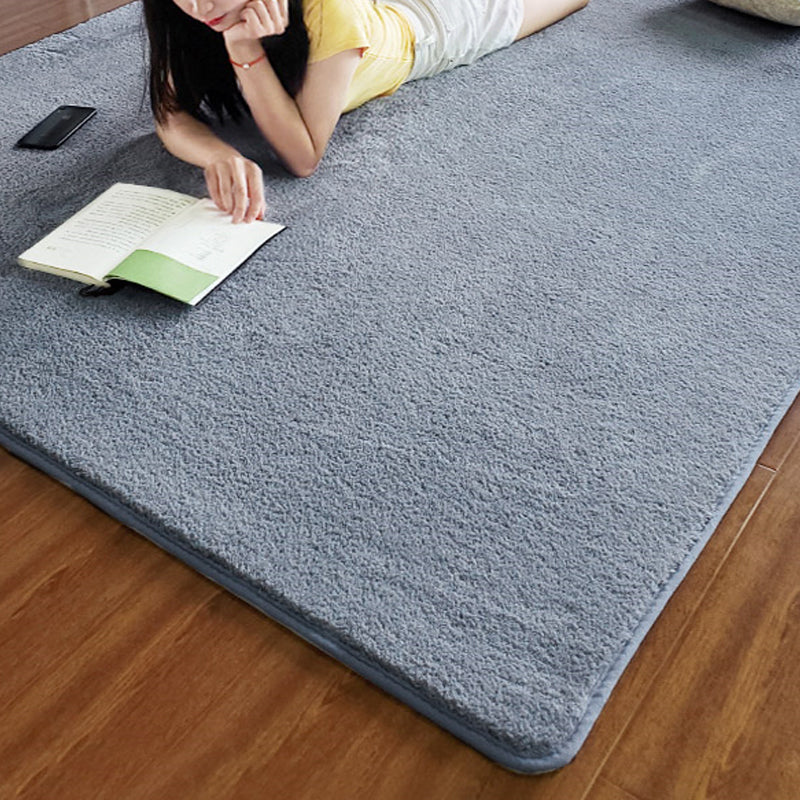 Comfort Bedroom Rug Multi Colored Plain Indoor Rug Polypropylene Polypropylene Anti-Slip Easy Care Carpet Silver Gray Clearhalo 'Area Rug' 'Casual' 'Rugs' Rug' 2239033