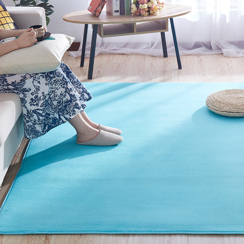 Multi-Colored Simple Rug Polypropylene Plain Area Rug Non-Slip Backing Machine Washable Carpet for Bedroom Sky Blue Clearhalo 'Area Rug' 'Casual' 'Rugs' Rug' 2239081
