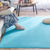 Multi-Colored Simple Rug Polypropylene Plain Area Rug Non-Slip Backing Machine Washable Carpet for Bedroom Sky Blue Clearhalo 'Area Rug' 'Casual' 'Rugs' Rug' 2239081