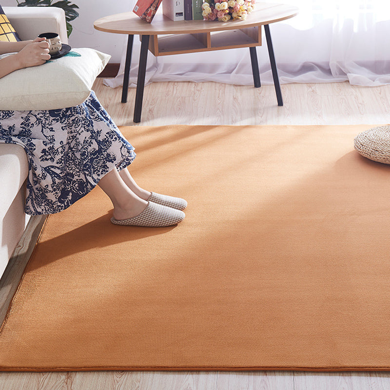 Multi-Colored Simple Rug Polypropylene Plain Area Rug Non-Slip Backing Machine Washable Carpet for Bedroom Khaki Clearhalo 'Area Rug' 'Casual' 'Rugs' Rug' 2239085