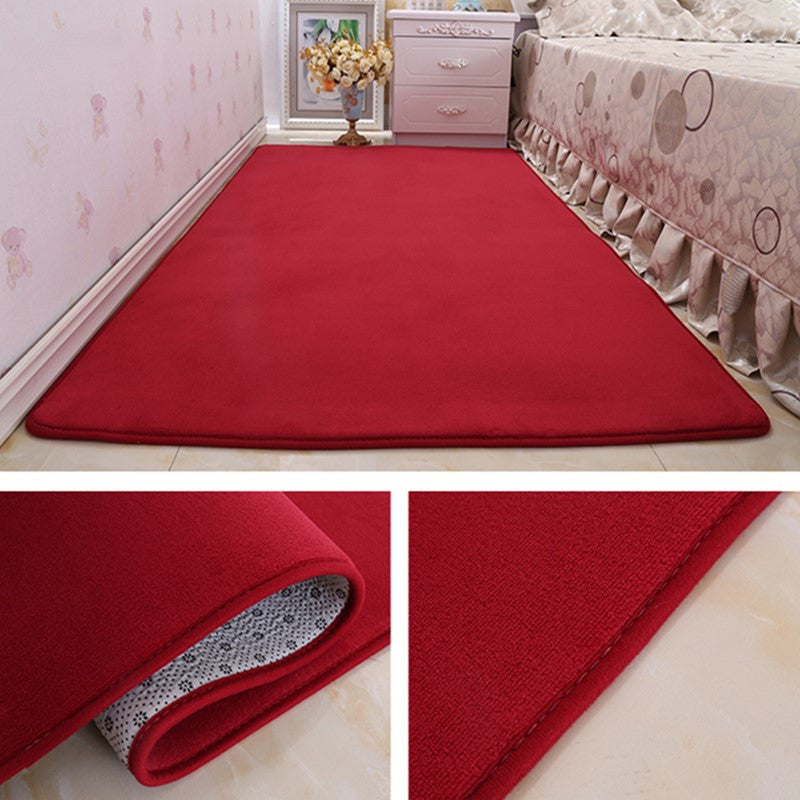 Simple Solid Rug Multi Color Polypropylene Area Carpet Non-Slip Backing Washable Easy Care Indoor Rug for Room Burgundy Clearhalo 'Area Rug' 'Casual' 'Rugs' Rug' 2239093