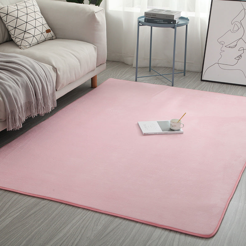 Simple Solid Rug Multi Color Polypropylene Area Carpet Non-Slip Backing Washable Easy Care Indoor Rug for Room Pink Clearhalo 'Area Rug' 'Casual' 'Rugs' Rug' 2239097
