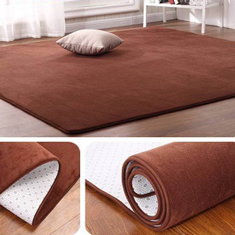 Simple Living Room Rug Multi Color Plain Area Rug Synthetics Anti-Slip Backing Pet Friendly Carpet Coffee Clearhalo 'Area Rug' 'Casual' 'Rugs' Rug' 2239109