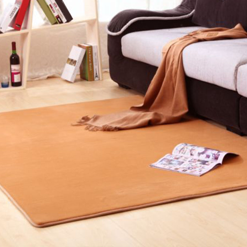 Simple Living Room Rug Multi Color Plain Area Rug Synthetics Anti-Slip Backing Pet Friendly Carpet Khaki Clearhalo 'Area Rug' 'Casual' 'Rugs' Rug' 2239112