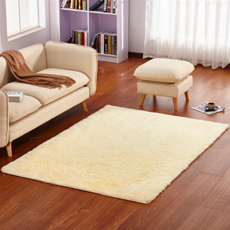 Simple Multi Color Plain Rug Cotton Comfort Area Carpet Non-Slip Backing Pet Friendly Rug for Bedroom Beige Clearhalo 'Area Rug' 'Casual' 'Rugs' Rug' 2239143