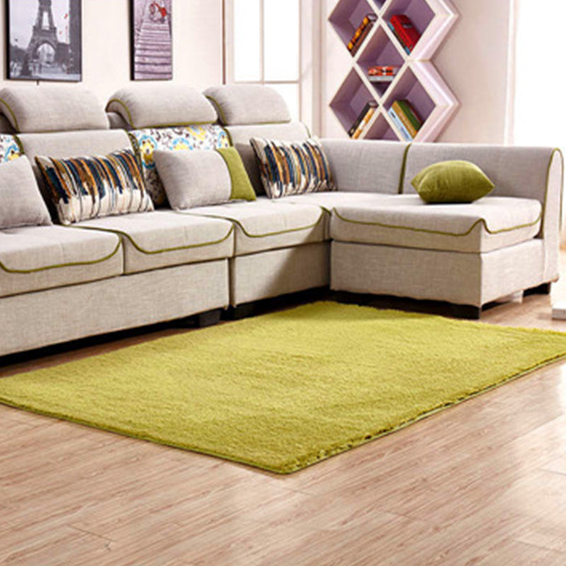 Simple Multi Color Plain Rug Cotton Comfort Area Carpet Non-Slip Backing Pet Friendly Rug for Bedroom Green Clearhalo 'Area Rug' 'Casual' 'Rugs' Rug' 2239145