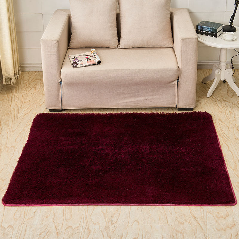 Casual Solid Color Rug Multi-Colored Polypropylene Area Carpet Pet Friendly Easy Care Indoor Rug for Living Room Burgundy Clearhalo 'Area Rug' 'Casual' 'Rugs' Rug' 2239158