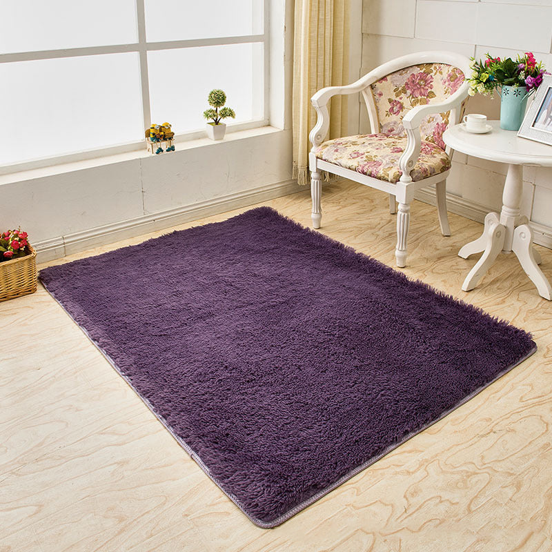 Casual Solid Color Rug Multi-Colored Polypropylene Area Carpet Pet Friendly Easy Care Indoor Rug for Living Room Gray-Purple Clearhalo 'Area Rug' 'Casual' 'Rugs' Rug' 2239168