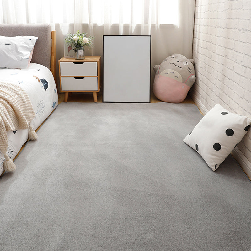 Multi Color Casual Rug Synthetics Solid Color Area Carpet Anti-Slip Backing Washable Easy Care Indoor Rug for Bedroom Silver Gray Clearhalo 'Area Rug' 'Rug' 2239200