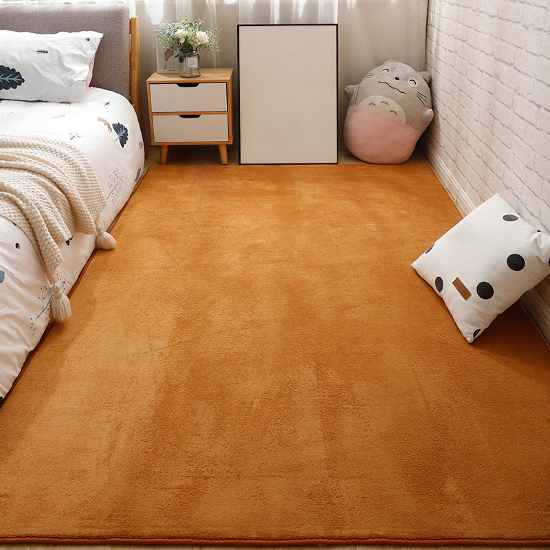 Multi Color Casual Rug Synthetics Solid Color Area Carpet Anti-Slip Backing Washable Easy Care Indoor Rug for Bedroom Khaki Clearhalo 'Area Rug' 'Rug' 2239208