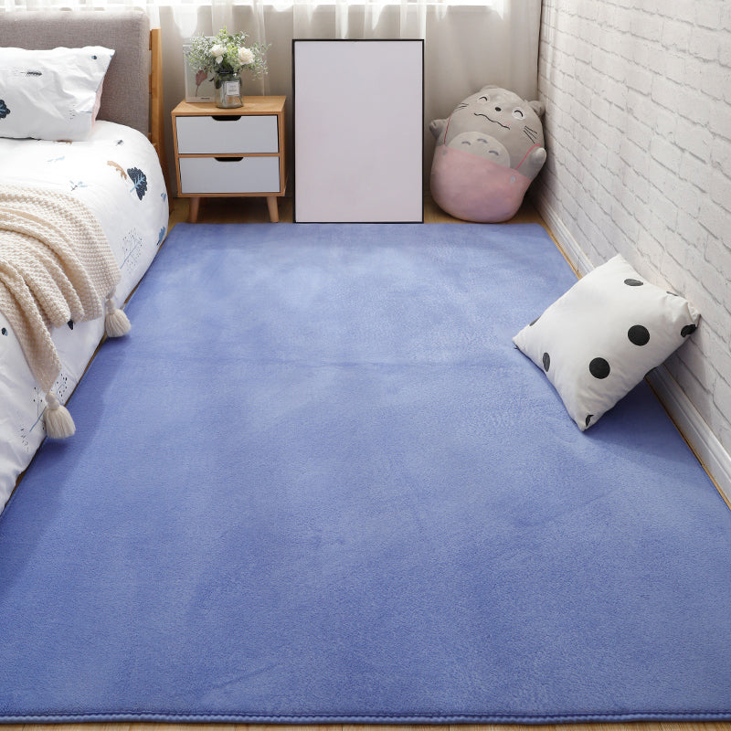 Multi Color Casual Rug Synthetics Solid Color Area Carpet Anti-Slip Backing Washable Easy Care Indoor Rug for Bedroom Dark Blue Clearhalo 'Area Rug' 'Rug' 2239211