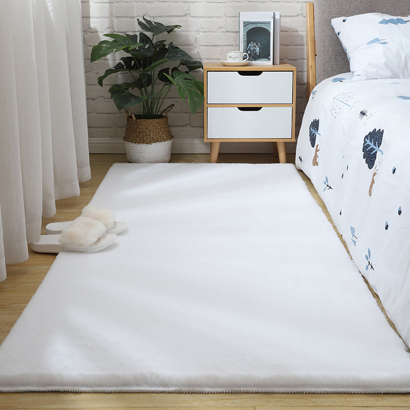 Casual Plain Rug Multi Colored Modern Area Carpet Polypropylene Non-Slip Pet Friendly Washable Rug for Room White Clearhalo 'Area Rug' 'Casual' 'Rugs' Rug' 2239215