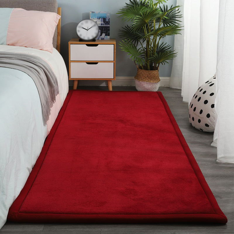 Contemporary Bedroom Rug Multi Color Solid Area Carpet Polyster Pet Friendly Anti-Slip Backing Rug Clearhalo 'Area Rug' 'Casual' 'Rugs' Rug' 2239225