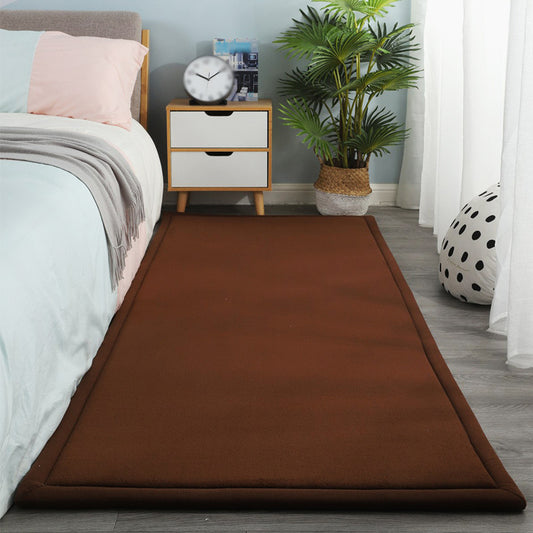 Contemporary Bedroom Rug Multi Color Solid Area Carpet Polyster Pet Friendly Anti-Slip Backing Rug Coffee Clearhalo 'Area Rug' 'Casual' 'Rugs' Rug' 2239231