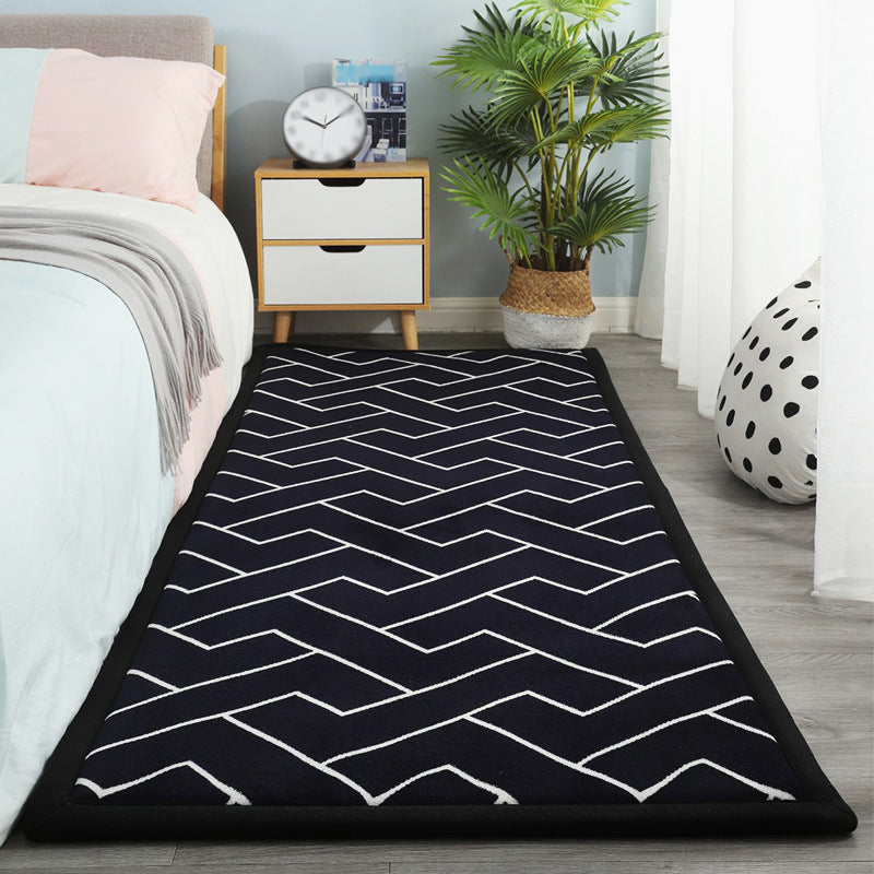 Contemporary Bedroom Rug Multi Color Solid Area Carpet Polyster Pet Friendly Anti-Slip Backing Rug Clearhalo 'Area Rug' 'Casual' 'Rugs' Rug' 2239232