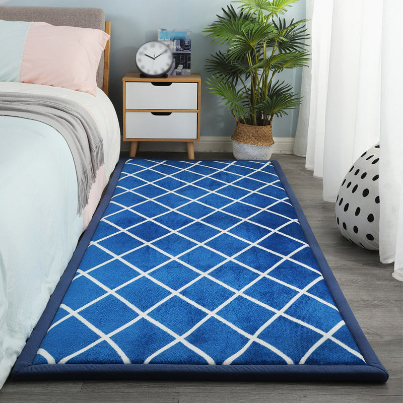 Contemporary Bedroom Rug Multi Color Solid Area Carpet Polyster Pet Friendly Anti-Slip Backing Rug Clearhalo 'Area Rug' 'Casual' 'Rugs' Rug' 2239233