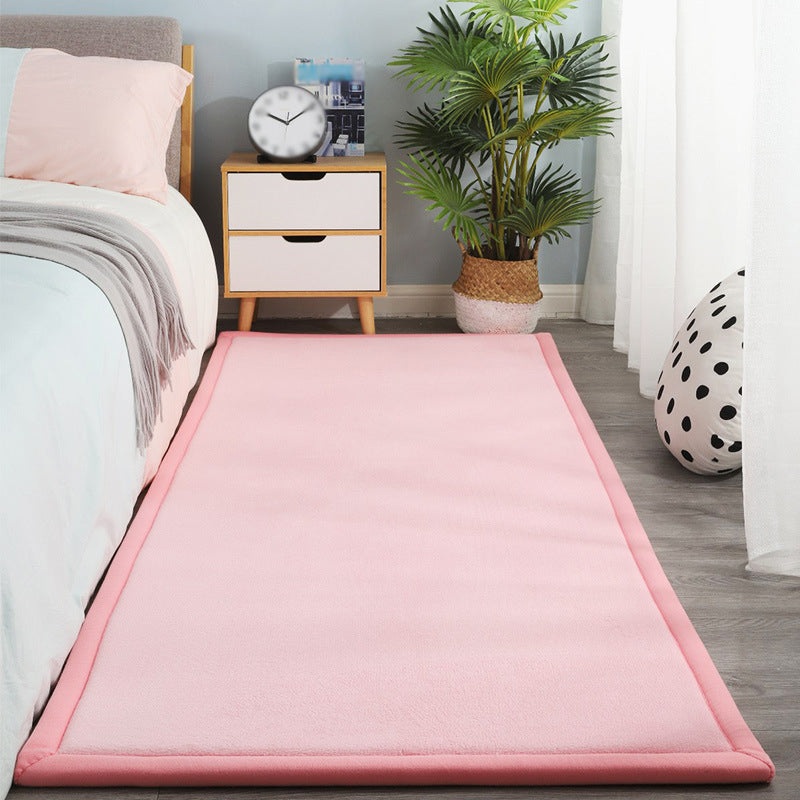 Contemporary Bedroom Rug Multi Color Solid Area Carpet Polyster Pet Friendly Anti-Slip Backing Rug Pink Clearhalo 'Area Rug' 'Casual' 'Rugs' Rug' 2239239