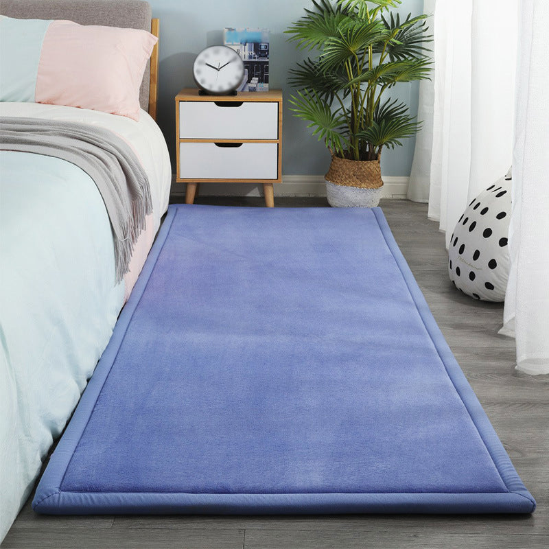 Contemporary Bedroom Rug Multi Color Solid Area Carpet Polyster Pet Friendly Anti-Slip Backing Rug Light Blue Clearhalo 'Area Rug' 'Casual' 'Rugs' Rug' 2239240