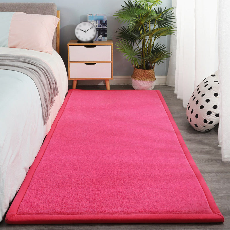 Contemporary Bedroom Rug Multi Color Solid Area Carpet Polyster Pet Friendly Anti-Slip Backing Rug Clearhalo 'Area Rug' 'Casual' 'Rugs' Rug' 2239247