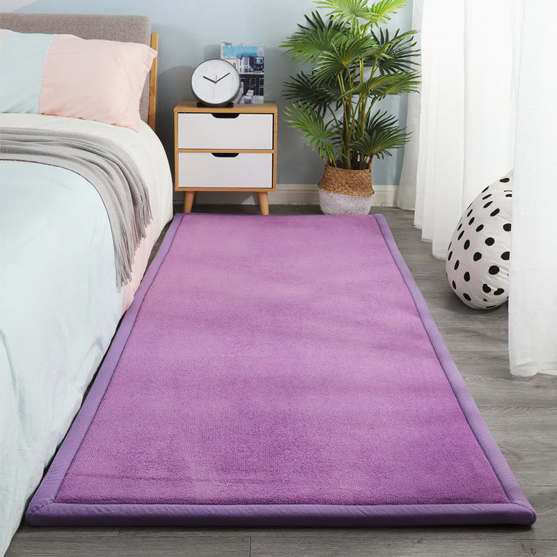 Contemporary Bedroom Rug Multi Color Solid Area Carpet Polyster Pet Friendly Anti-Slip Backing Rug Clearhalo 'Area Rug' 'Casual' 'Rugs' Rug' 2239250
