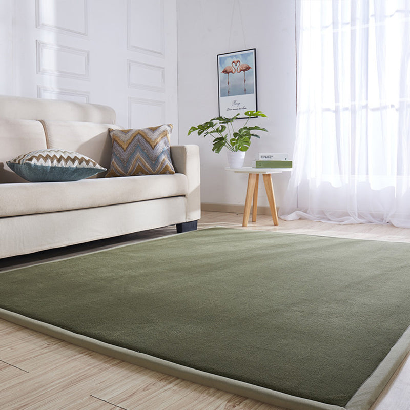 Multi Color Comfort Rug Cotton Blend Plain Indoor Rug Pet Friendly Easy Care Washable Carpet for Room Olive Green Clearhalo 'Area Rug' 'Casual' 'Rugs' Rug' 2239263