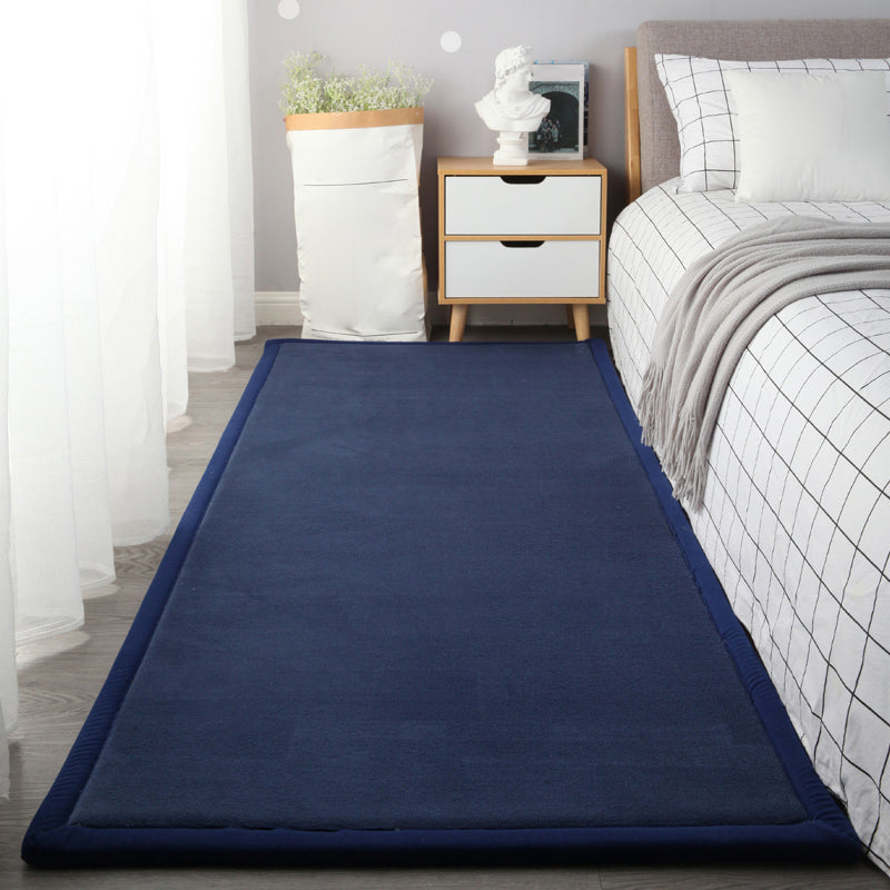 Simple Casual Rug Multi Colored Plain Indoor Rug Easy Care Pet Friendly Non-Slip Backing Carpet for Bedroom Dark Blue Clearhalo 'Area Rug' 'Casual' 'Rugs' Rug' 2239280