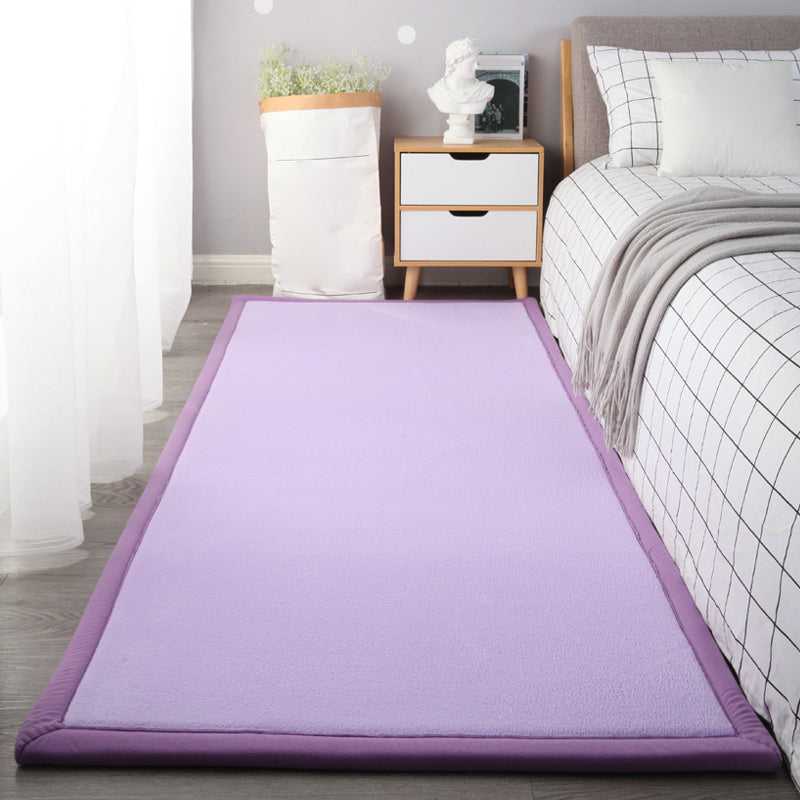 Simple Casual Rug Multi Colored Plain Indoor Rug Easy Care Pet Friendly Non-Slip Backing Carpet for Bedroom Purple Clearhalo 'Area Rug' 'Casual' 'Rugs' Rug' 2239283