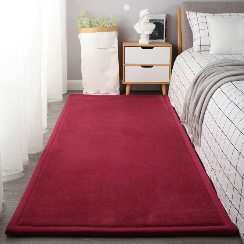 Simple Casual Rug Multi Colored Plain Indoor Rug Easy Care Pet Friendly Non-Slip Backing Carpet for Bedroom Red Clearhalo 'Area Rug' 'Casual' 'Rugs' Rug' 2239291