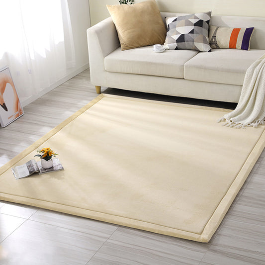 Simplicity Solid Color Rug Multi Colored Polypropylene Area Rug Easy Care Washable Non-Slip Carpet for Bedroom Brown Clearhalo 'Area Rug' 'Casual' 'Rugs' Rug' 2239307