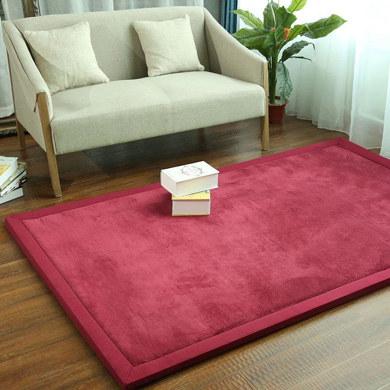 Casual Living Room Rug Multicolor Solid Color Area Carpet Easy Care Stain-Resistant Indoor Rug Red Clearhalo 'Area Rug' 'Casual' 'Rugs' Rug' 2239317