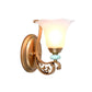 Traditional Scalloped Wall Mounted Lamp 1/2-Light Milky Glass Shade Wall Sconce Light in Gold for Bedroom Clearhalo 'Wall Lamps & Sconces' 'Wall Lights' Lighting' 223932