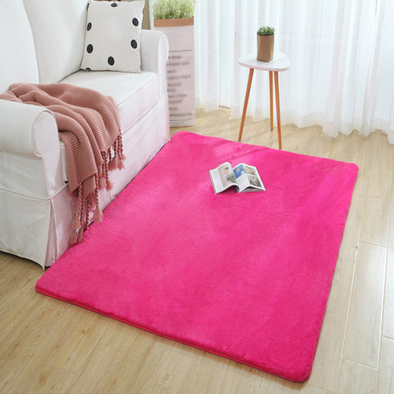 Calming Home Decor Rug Multi Colored Plain Area Carpet Polyster Anti-Slip Backing Stain-Resistant Rug Rose Red Clearhalo 'Area Rug' 'Casual' 'Rugs' Rug' 2239324