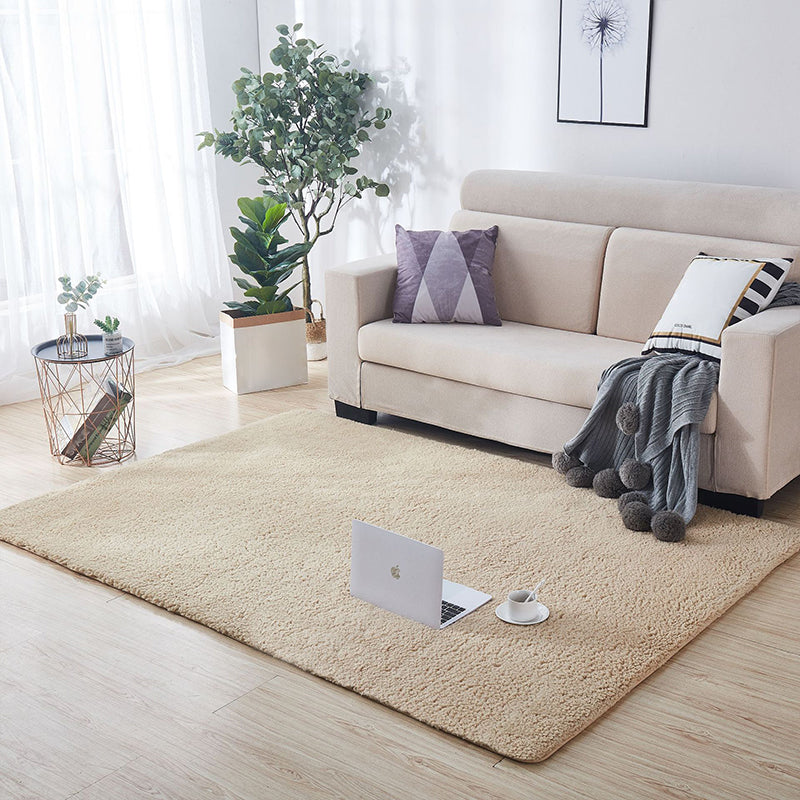 Multi-Colored Plain Rug Synthetics Minimalist Carpet Pet Friendly Anti-Slip Backing Indoor Rug for Living Room Camel Clearhalo 'Area Rug' 'Casual' 'Rugs' Rug' 2239369