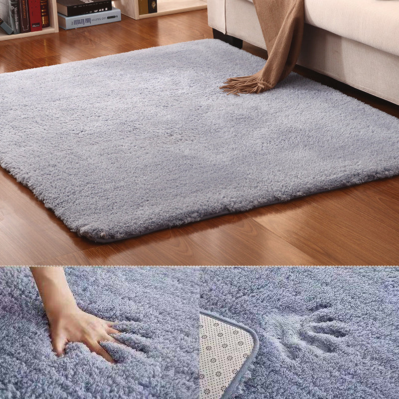 Casual Plain Rug Multi Color Polyster Area Rug Non-Slip Backing Easy Care Washable Carpet for Bedroom Clearhalo 'Area Rug' 'Casual' 'Rugs' Rug' 2239370