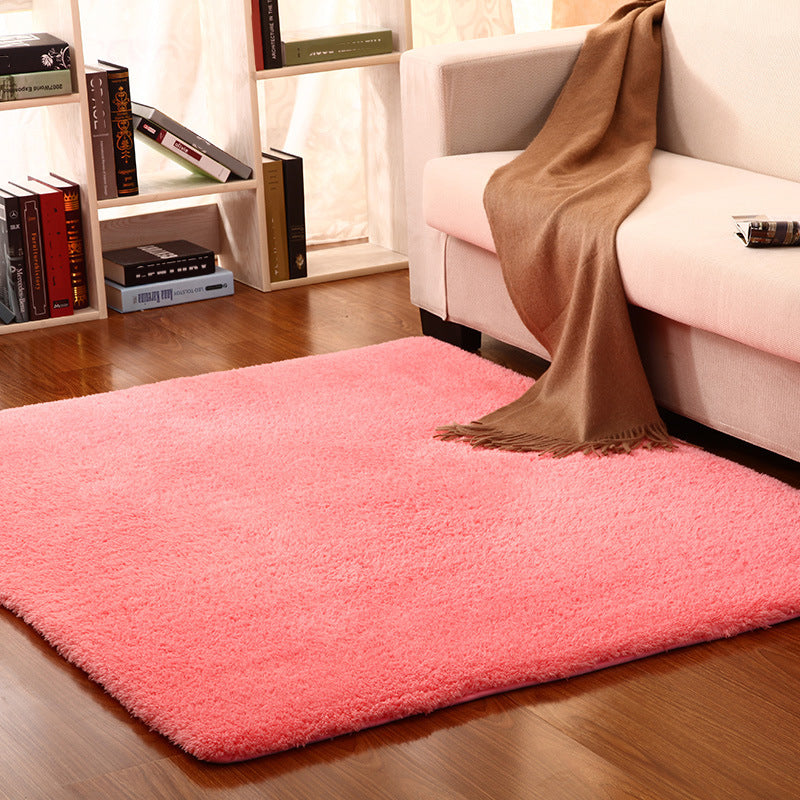 Casual Plain Rug Multi Color Polyster Area Rug Non-Slip Backing Easy Care Washable Carpet for Bedroom Pink Clearhalo 'Area Rug' 'Casual' 'Rugs' Rug' 2239371