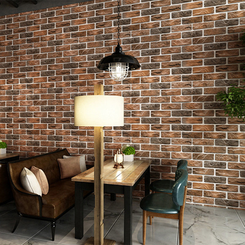 Faux Brick Wallpaper Roll for Bar Decoration 3D Effect Wall Art in Dark Color, Stain-Resistant Clearhalo 'Industrial wall decor' 'Industrial' 'Wallpaper' Wall Decor' 2239441