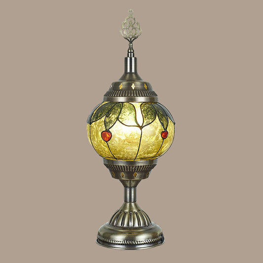 Urn Shaped Iron Nightstand Lamp Turkish 1-Light Study Room Table Lighting in Bronze Bronze C Clearhalo 'Lamps' 'Table Lamps' Lighting' 2240911