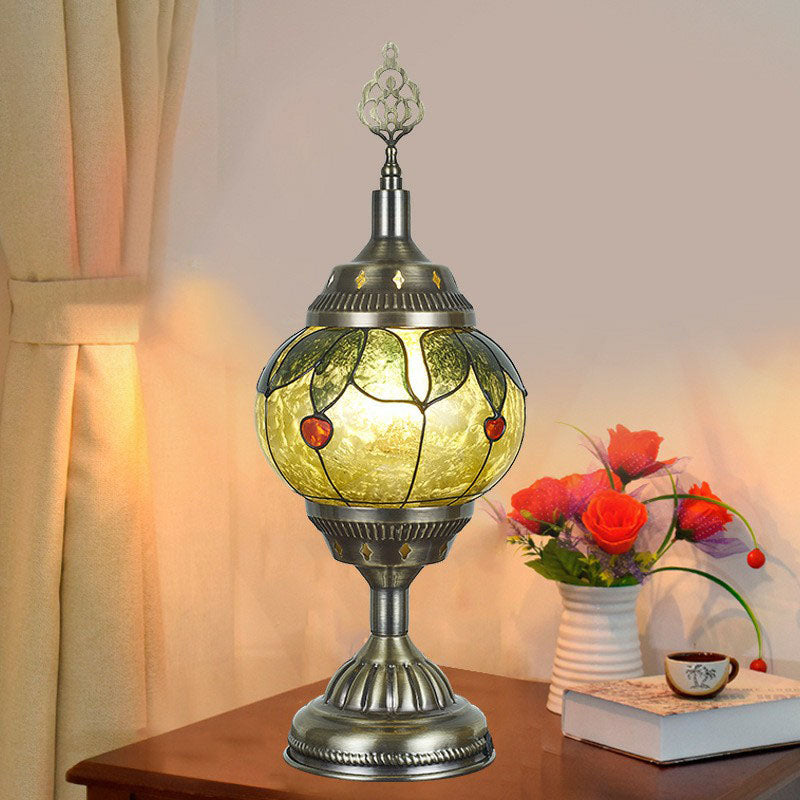Urn Shaped Iron Nightstand Lamp Turkish 1-Light Study Room Table Lighting in Bronze Clearhalo 'Lamps' 'Table Lamps' Lighting' 2240912