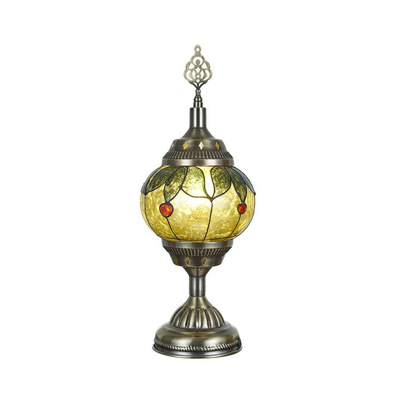 Urn Shaped Iron Nightstand Lamp Turkish 1-Light Study Room Table Lighting in Bronze Clearhalo 'Lamps' 'Table Lamps' Lighting' 2240915
