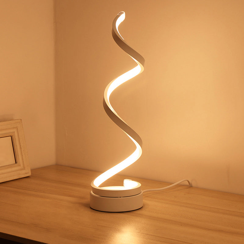 Spiral Shaped Nightstand Lamp Contemporary Acrylic Living Room LED Table Lighting Clearhalo 'Lamps' 'Table Lamps' Lighting' 2240919