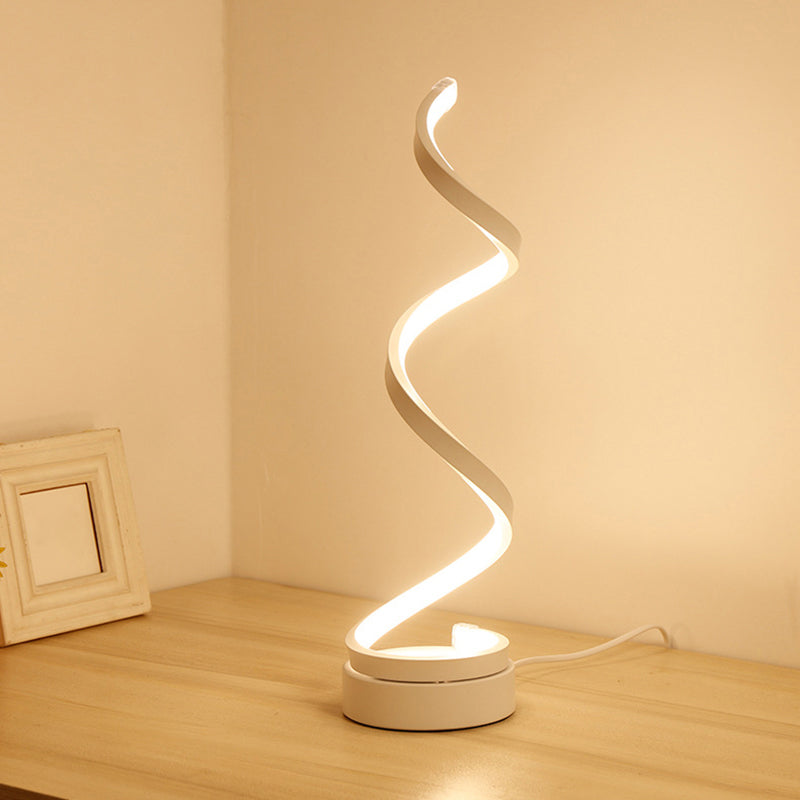 Spiral Shaped Nightstand Lamp Contemporary Acrylic Living Room LED Table Lighting Clearhalo 'Lamps' 'Table Lamps' Lighting' 2240921