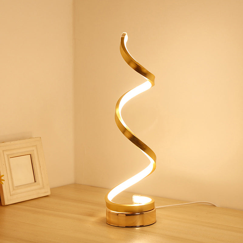 Spiral Shaped Nightstand Lamp Contemporary Acrylic Living Room LED Table Lighting Clearhalo 'Lamps' 'Table Lamps' Lighting' 2240922