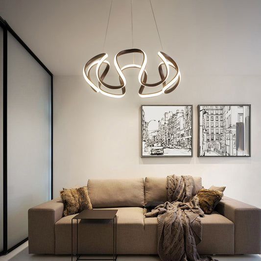 Minimalist Flower Shaped Chandelier Lighting Acrylic Living Room LED Pendant Light Clearhalo 'Ceiling Lights' 'Chandeliers' 'Modern Chandeliers' 'Modern' Lighting' 2241020