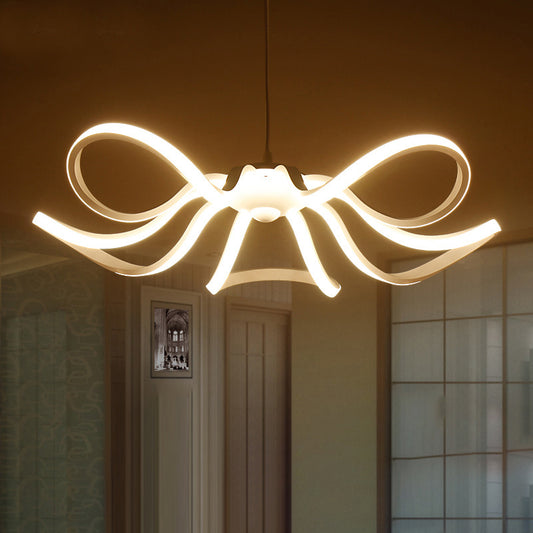 Modern Style Petal LED Ceiling Lighting Acrylic Restaurant Chandelier Light Fixture White Clearhalo 'Ceiling Lights' 'Chandeliers' 'Modern Chandeliers' 'Modern' Lighting' 2241051
