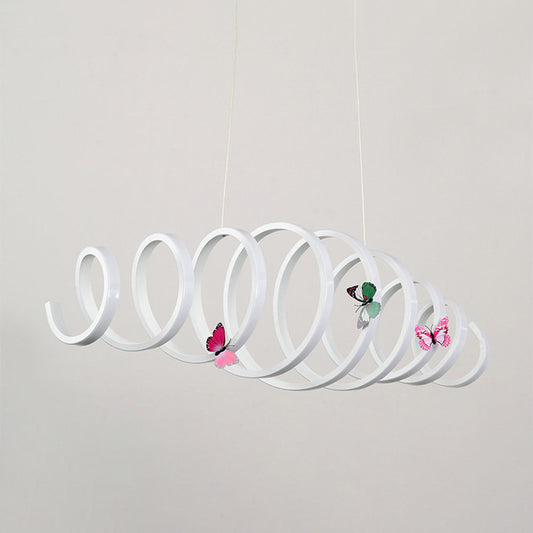 Spiral Chandelier Pendant Light Contemporary Acrylic Dining Room LED Hanging Light in White Clearhalo 'Ceiling Lights' 'Chandeliers' 'Modern Chandeliers' 'Modern' Lighting' 2241057