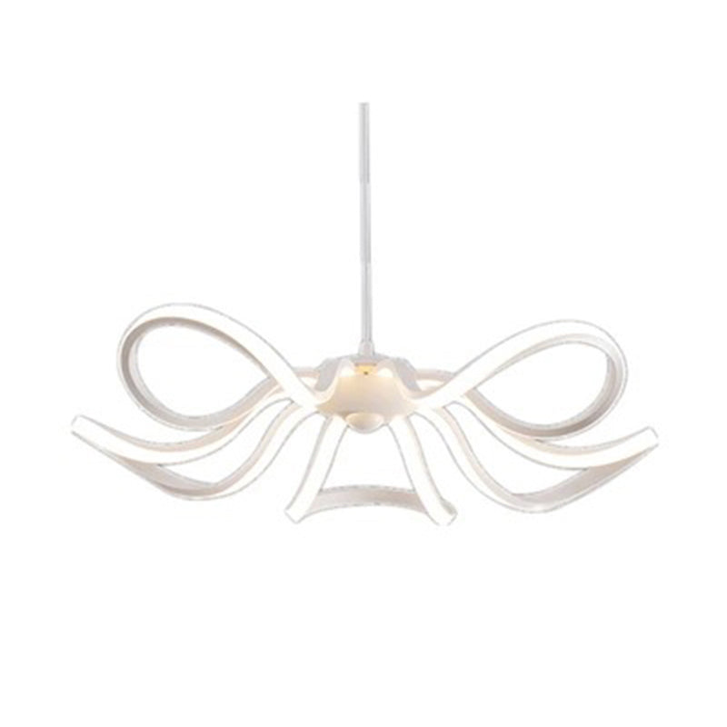 Flower Chandelier Lighting Minimalist Acrylic Restaurant LED Pendant Light in White Clearhalo 'Ceiling Lights' 'Chandeliers' 'Modern Chandeliers' 'Modern' Lighting' 2241083