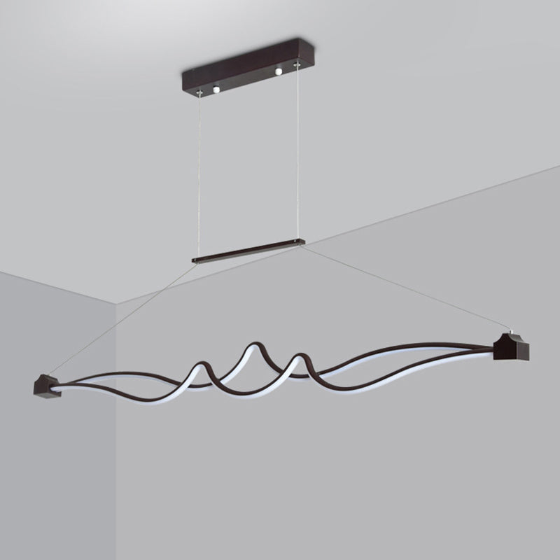 Twisted Island Pendant Lighting Contemporary Metallic Dining Room LED Ceiling Light Clearhalo 'Ceiling Lights' 'Island Lights' Lighting' 2241095